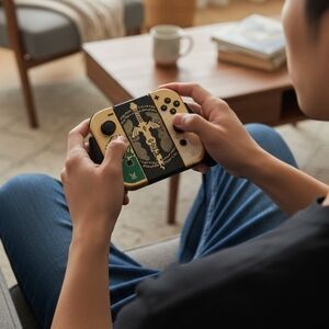 Nintendo Zelda Gold and Black Joy-Con Grip (Special Edition)